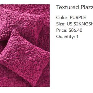 BRAND NEW Anthropologie Purple Quilted King Shams